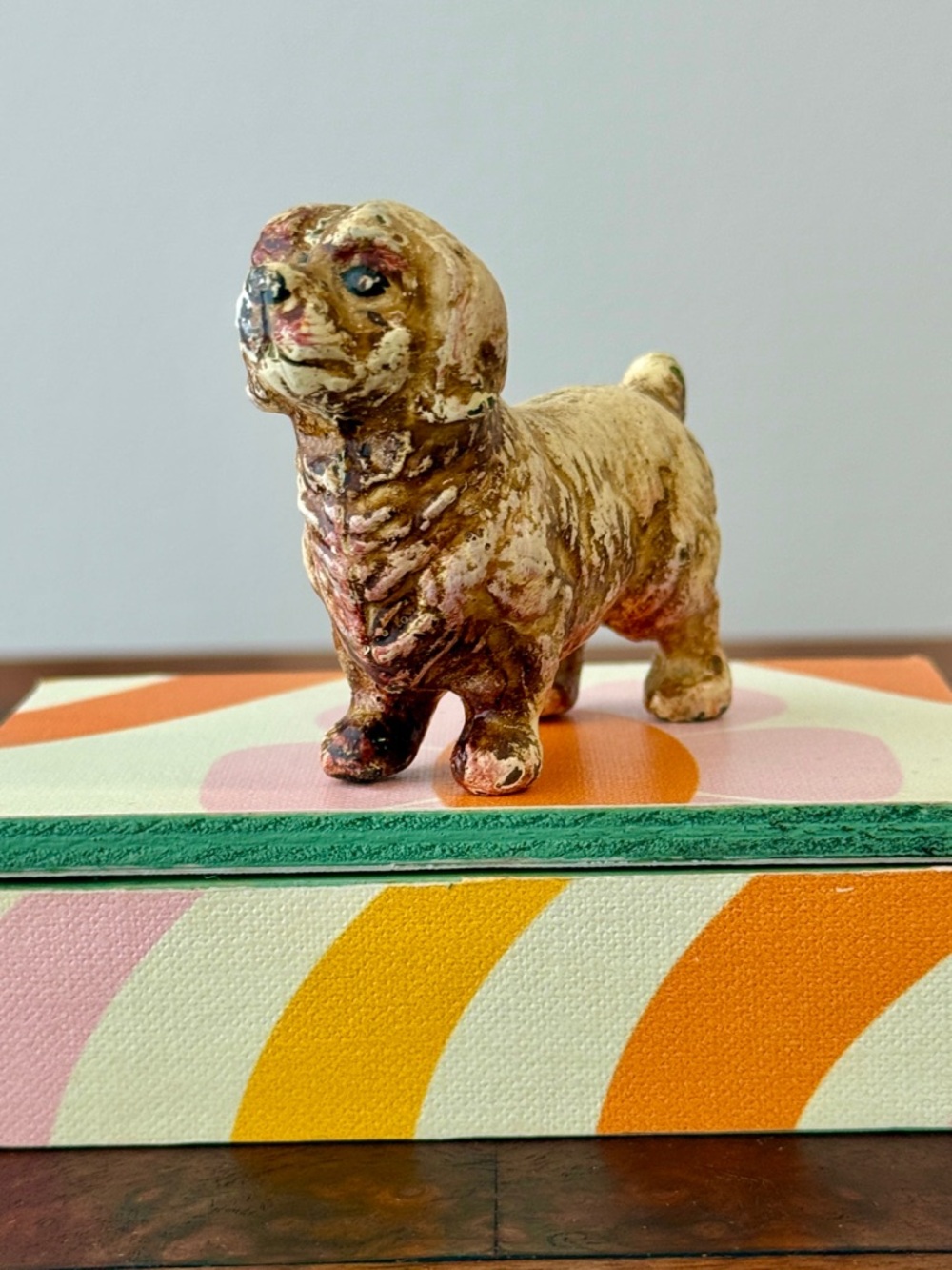 Antique Hubley Cast Iron Maltese Dog Paperweight